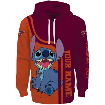 customized virginia tech hokies stitch maroon hoodie best selling