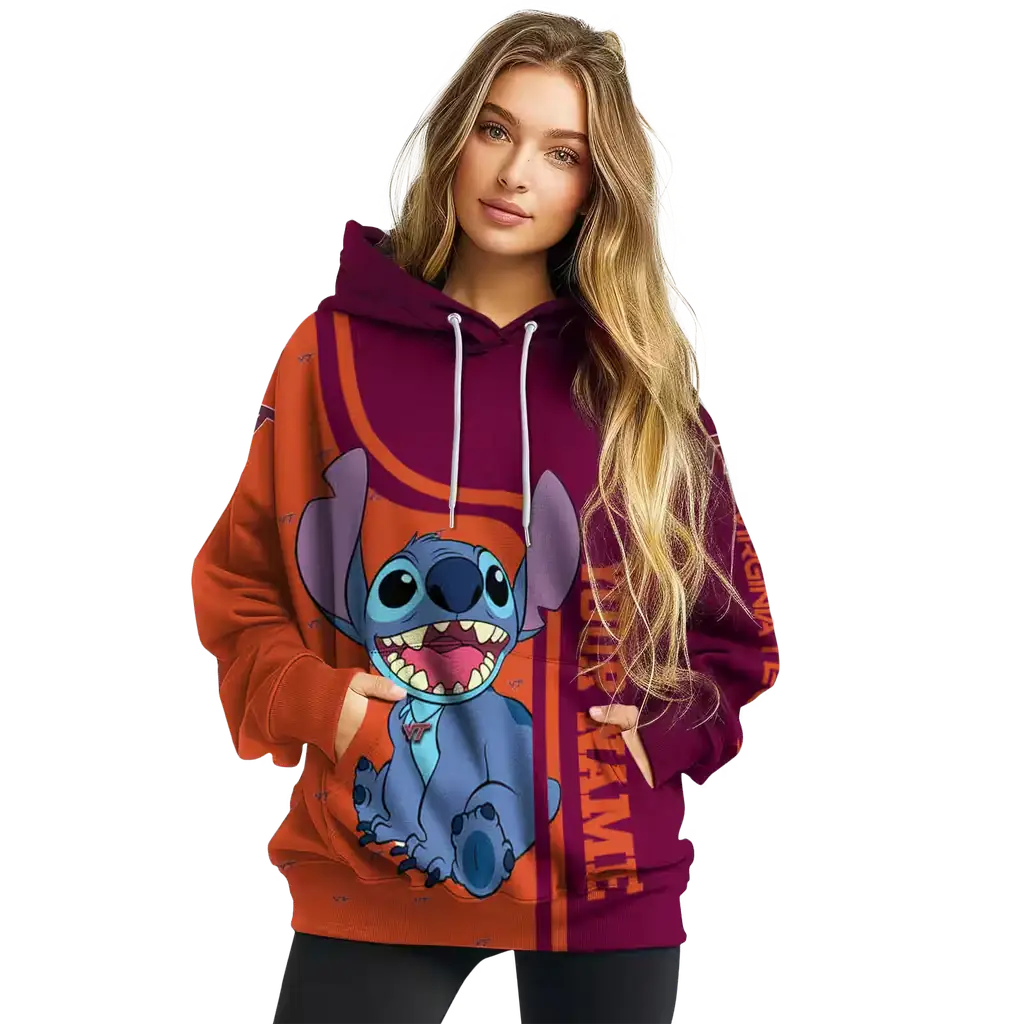 customized virginia tech hokies stitch maroon hoodie high quality customized virginia tech hokies stitch maroon hoodie high quality