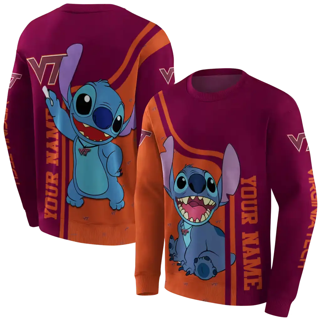 customized virginia tech hokies stitch maroon hoodie premium grade customized virginia tech hokies stitch maroon hoodie premium grade