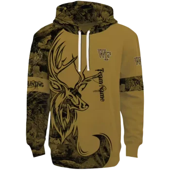 customized wake forest demon deacons deer silhouette gold hoodie best selling