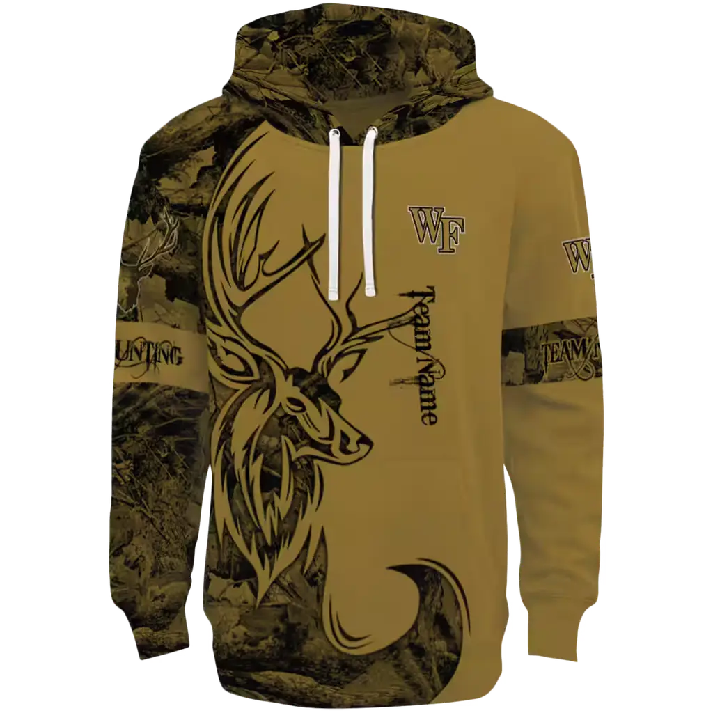 customized wake forest demon deacons deer silhouette gold hoodie best selling customized wake forest demon deacons deer silhouette gold hoodie best selling