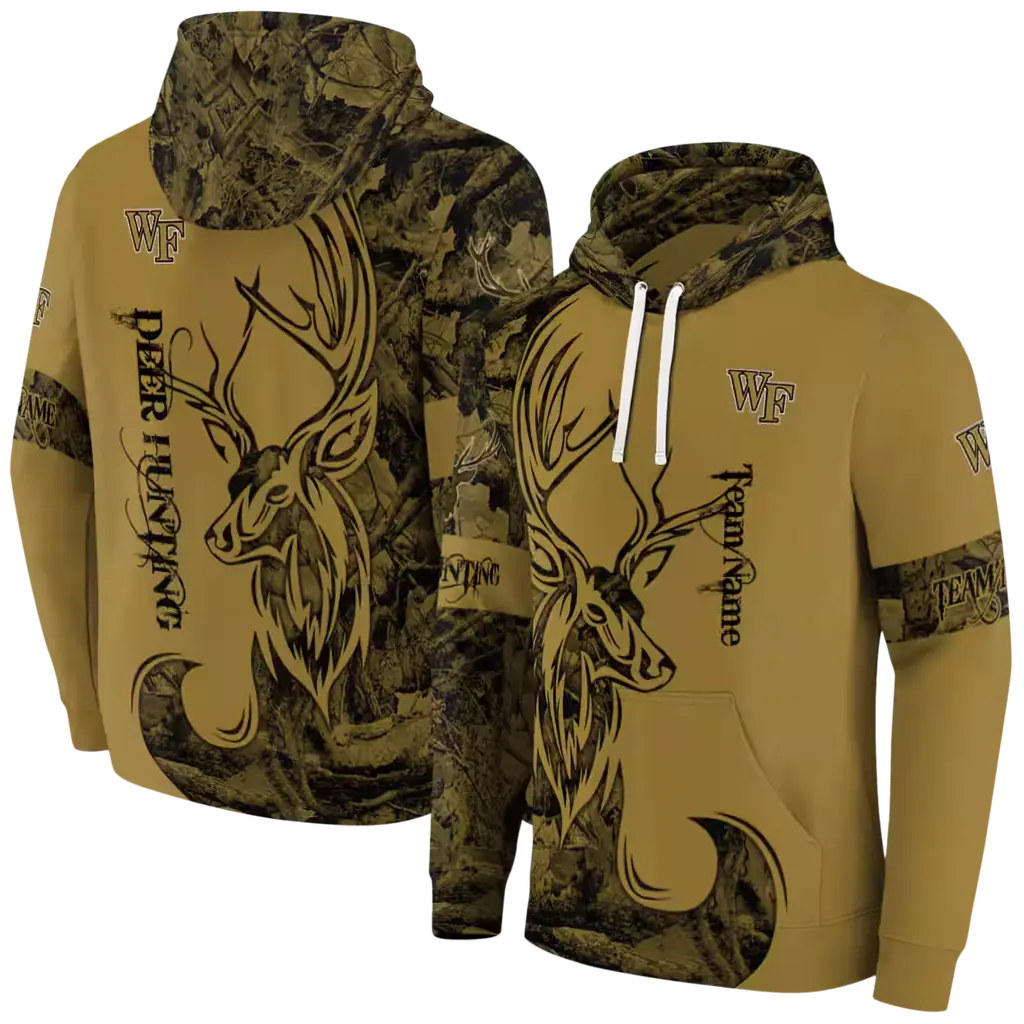 customized wake forest demon deacons deer silhouette gold hoodie fashion forward customized wake forest demon deacons deer silhouette gold hoodie fashion forward