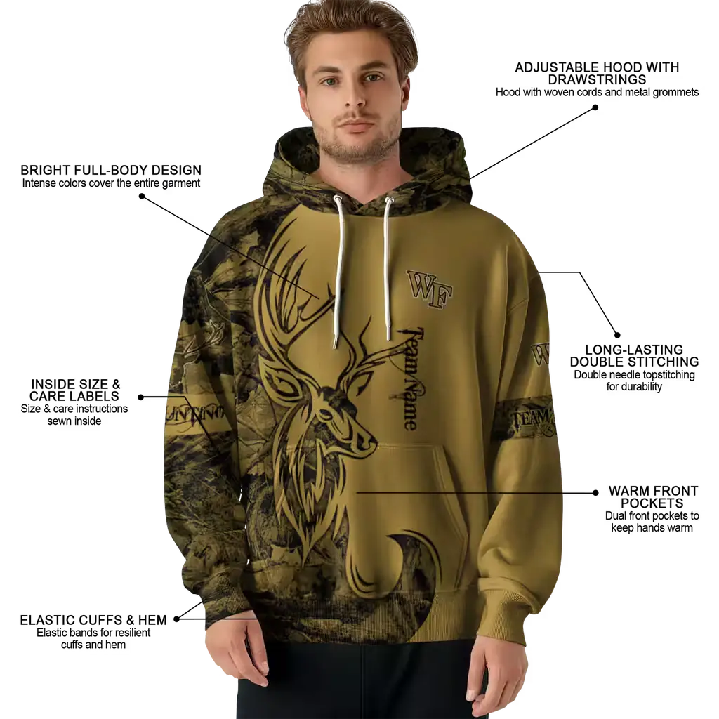 customized wake forest demon deacons deer silhouette gold hoodie latest model customized wake forest demon deacons deer silhouette gold hoodie latest model