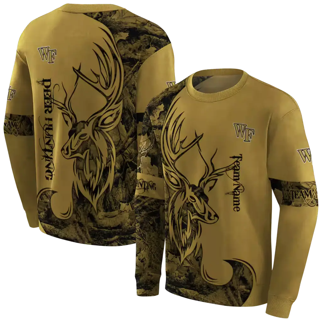 customized wake forest demon deacons deer silhouette gold hoodie premium grade customized wake forest demon deacons deer silhouette gold hoodie premium grade