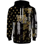 customized wake forest demon deacons distressed flag gold black hoodie best selling