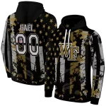 customized wake forest demon deacons distressed flag gold black hoodie best selling