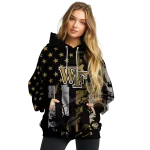 customized wake forest demon deacons distressed flag gold black hoodie best selling