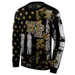 customized wake forest demon deacons distressed flag gold black hoodie best selling