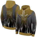 customized wake forest demon deacons flame design gold hoodie best selling