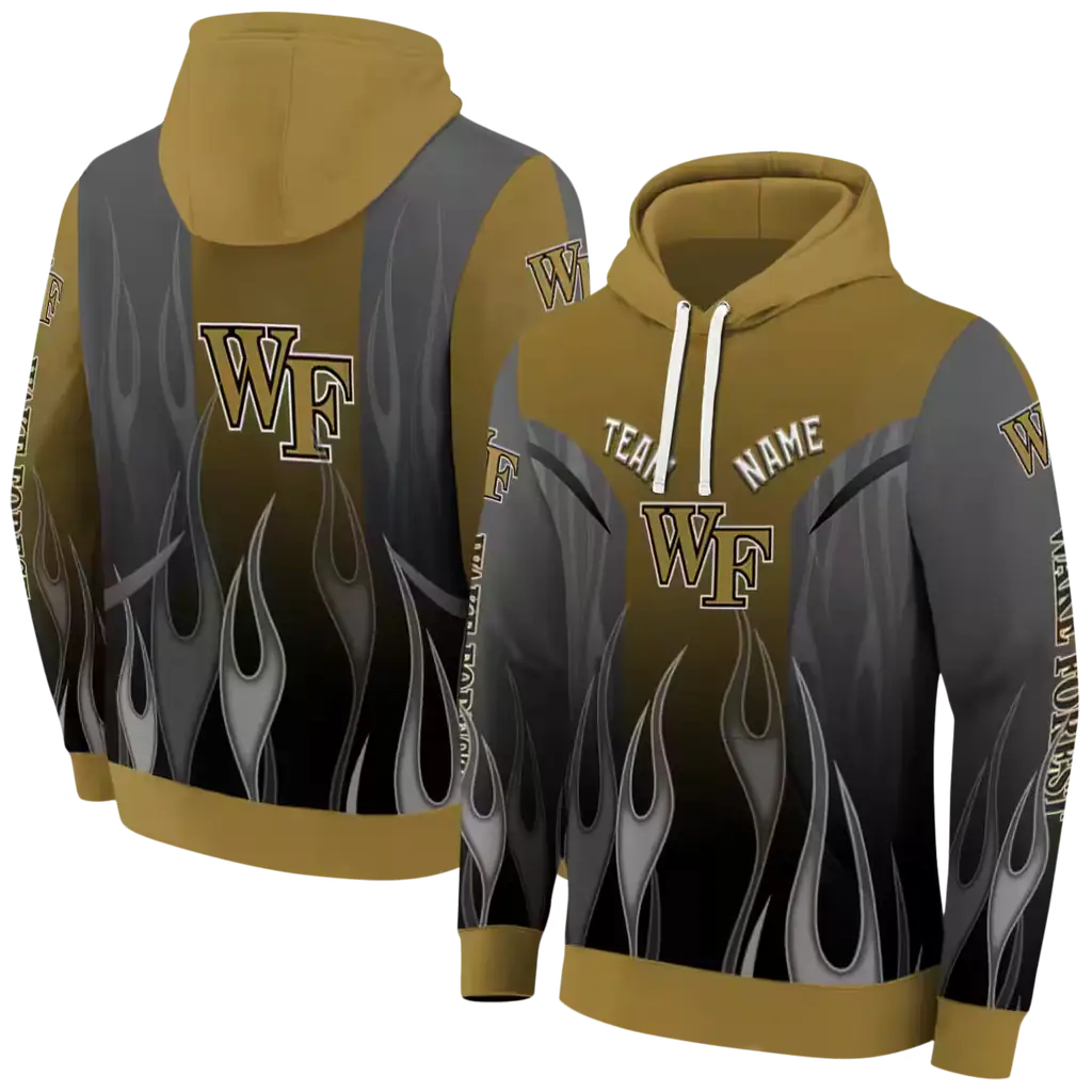 customized wake forest demon deacons flame design gold hoodie fashion forward customized wake forest demon deacons flame design gold hoodie fashion forward
