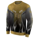customized wake forest demon deacons flame design gold hoodie best selling