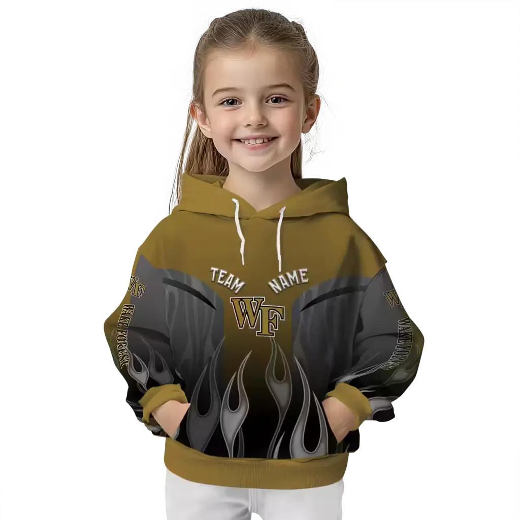 customized wake forest demon deacons flame design gold hoodie top rated customized wake forest demon deacons flame design gold hoodie top rated