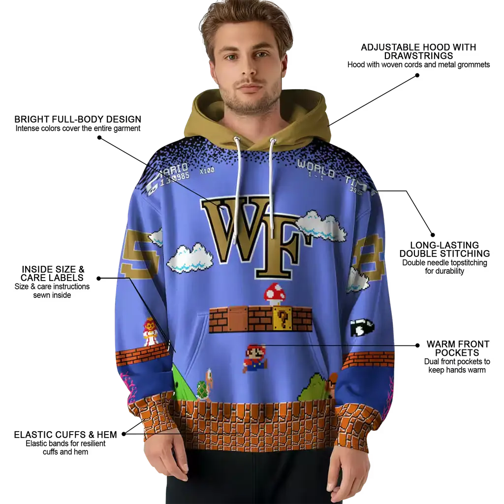 customized wake forest demon deacons mario blue black hoodie latest model customized wake forest demon deacons mario blue black hoodie latest model