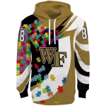 customized wake forest demon deacons puzzle pieces gold hoodie best selling