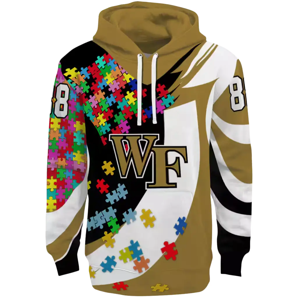 customized wake forest demon deacons puzzle pieces gold hoodie best selling customized wake forest demon deacons puzzle pieces gold hoodie best selling