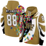 customized wake forest demon deacons puzzle pieces gold hoodie best selling