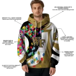 customized wake forest demon deacons puzzle pieces gold hoodie best selling