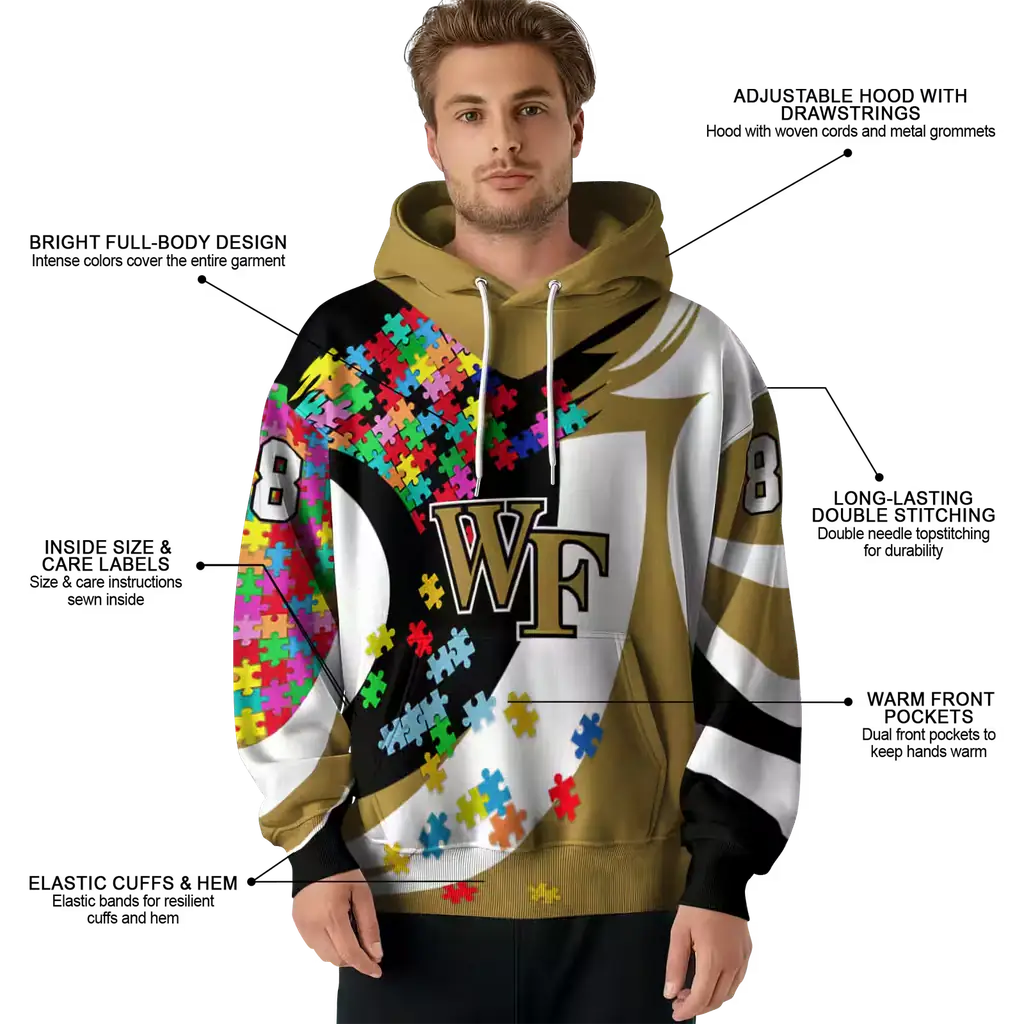 customized wake forest demon deacons puzzle pieces gold hoodie latest model customized wake forest demon deacons puzzle pieces gold hoodie latest model