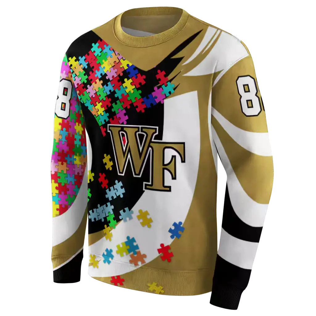 customized wake forest demon deacons puzzle pieces gold hoodie new arrival customized wake forest demon deacons puzzle pieces gold hoodie new arrival