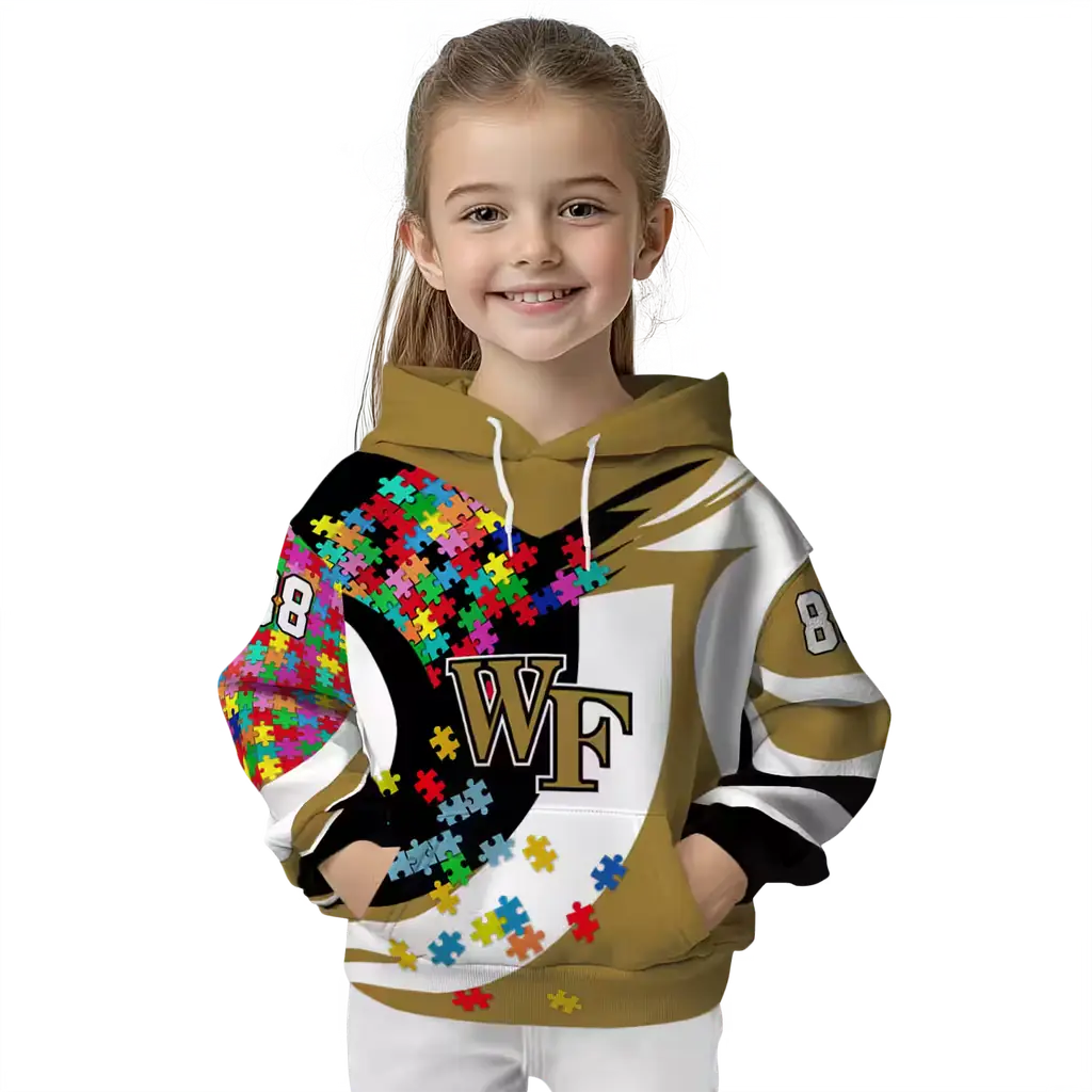 customized wake forest demon deacons puzzle pieces gold hoodie top rated customized wake forest demon deacons puzzle pieces gold hoodie top rated