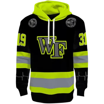 customized wake forest demon deacons safety motif black neon green hoodie best selling