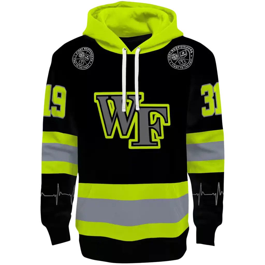customized wake forest demon deacons safety motif black neon green hoodie best selling customized wake forest demon deacons safety motif black neon green hoodie best selling