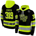 customized wake forest demon deacons safety motif black neon green hoodie best selling