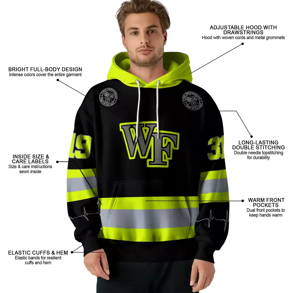 customized wake forest demon deacons safety motif black neon green hoodie latest model customized wake forest demon deacons safety motif black neon green hoodie latest model