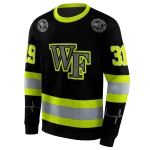 customized wake forest demon deacons safety motif black neon green hoodie best selling