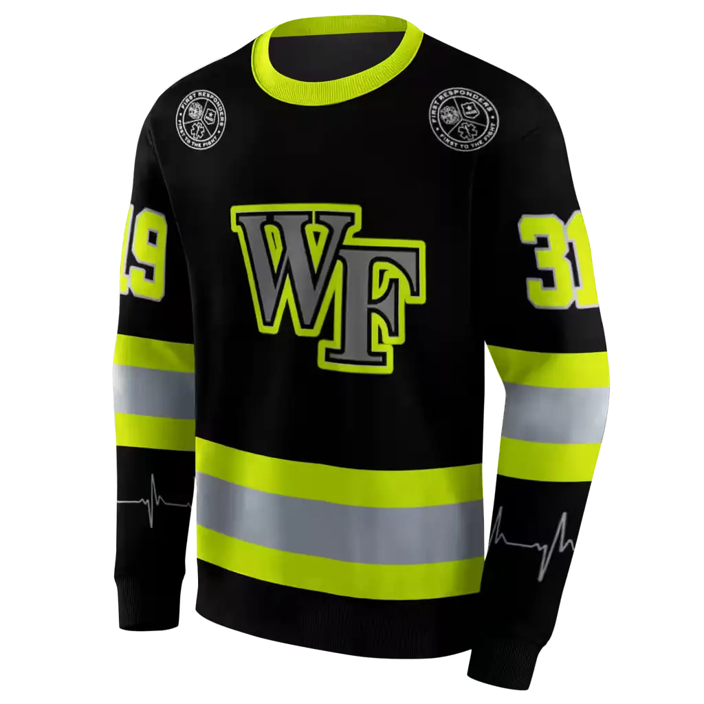 customized wake forest demon deacons safety motif black neon green hoodie new arrival customized wake forest demon deacons safety motif black neon green hoodie new arrival