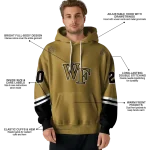 customized wake forest demon deacons striped sleeves gold hoodie best selling