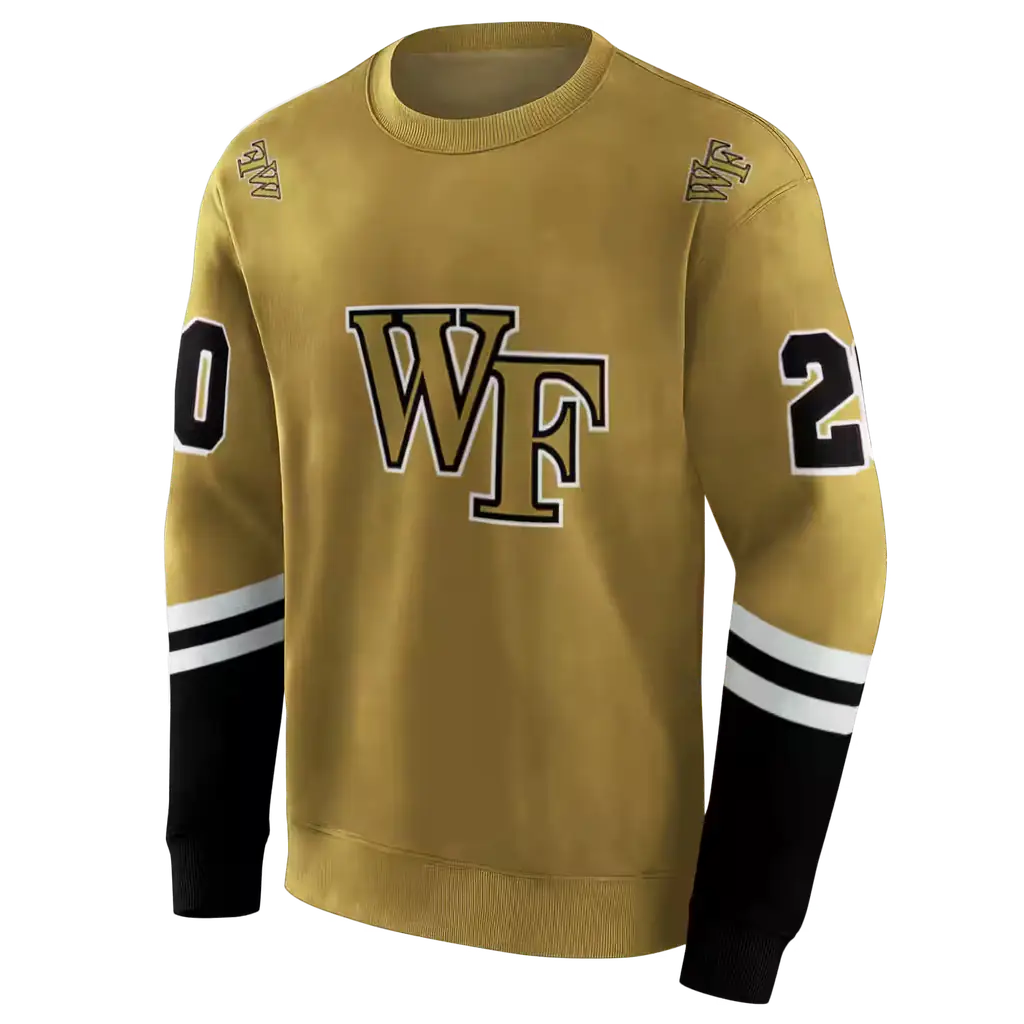 customized wake forest demon deacons striped sleeves gold hoodie new arrival customized wake forest demon deacons striped sleeves gold hoodie new arrival