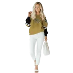 customized wake forest demon deacons striped sleeves gold hoodie best selling