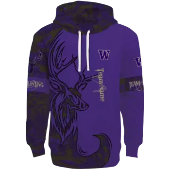 customized washington huskies deer silhouette purple hoodie best selling
