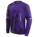 customized washington huskies deer silhouette purple hoodie best selling