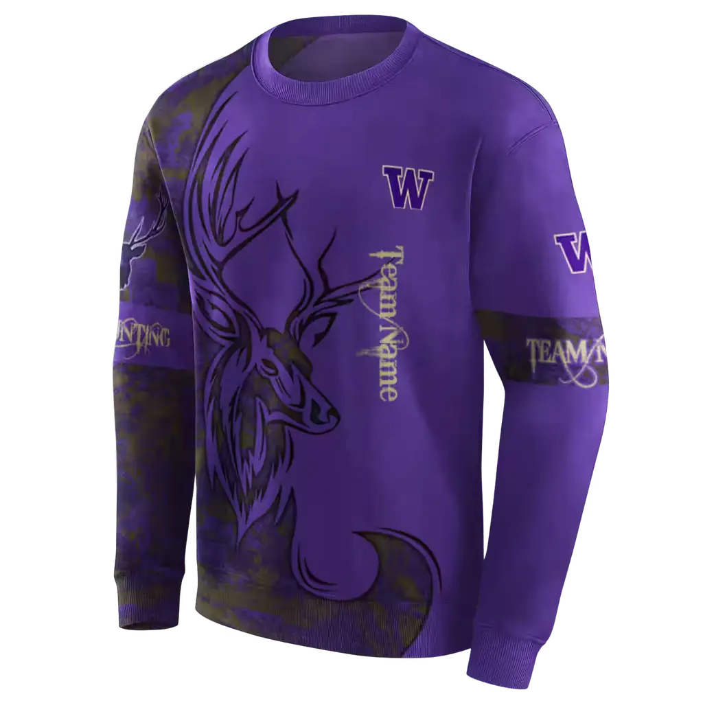 customized washington huskies deer silhouette purple hoodie new arrival customized washington huskies deer silhouette purple hoodie new arrival