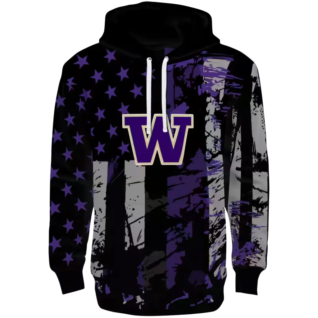 customized washington huskies distressed flag purple black hoodie best selling customized washington huskies distressed flag purple black hoodie best selling