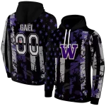 customized washington huskies distressed flag purple black hoodie best selling