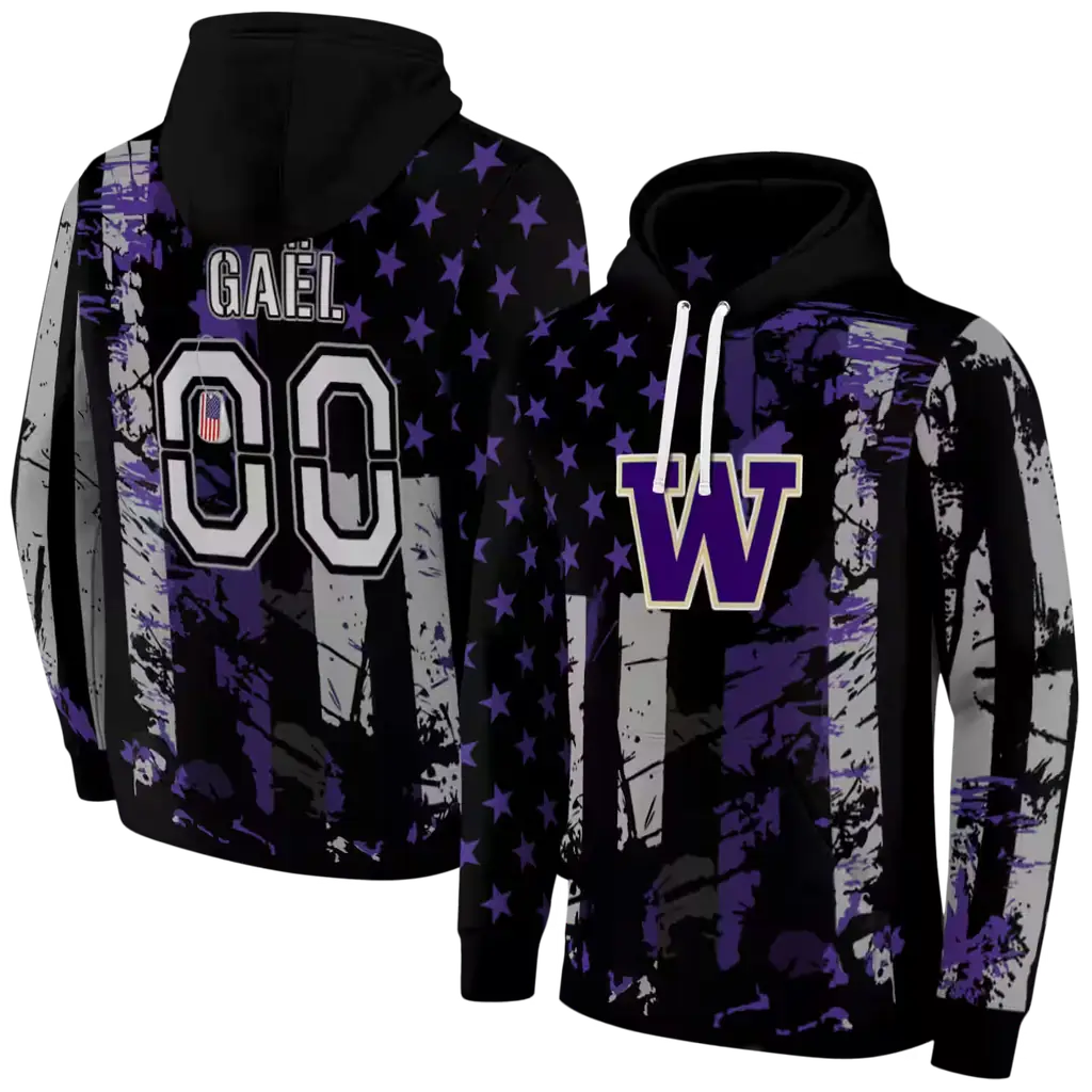 customized washington huskies distressed flag purple black hoodie fashion forward customized washington huskies distressed flag purple black hoodie fashion forward