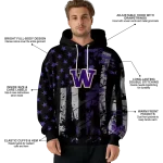 customized washington huskies distressed flag purple black hoodie best selling