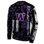 customized washington huskies distressed flag purple black hoodie best selling
