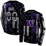 customized washington huskies distressed flag purple black hoodie best selling