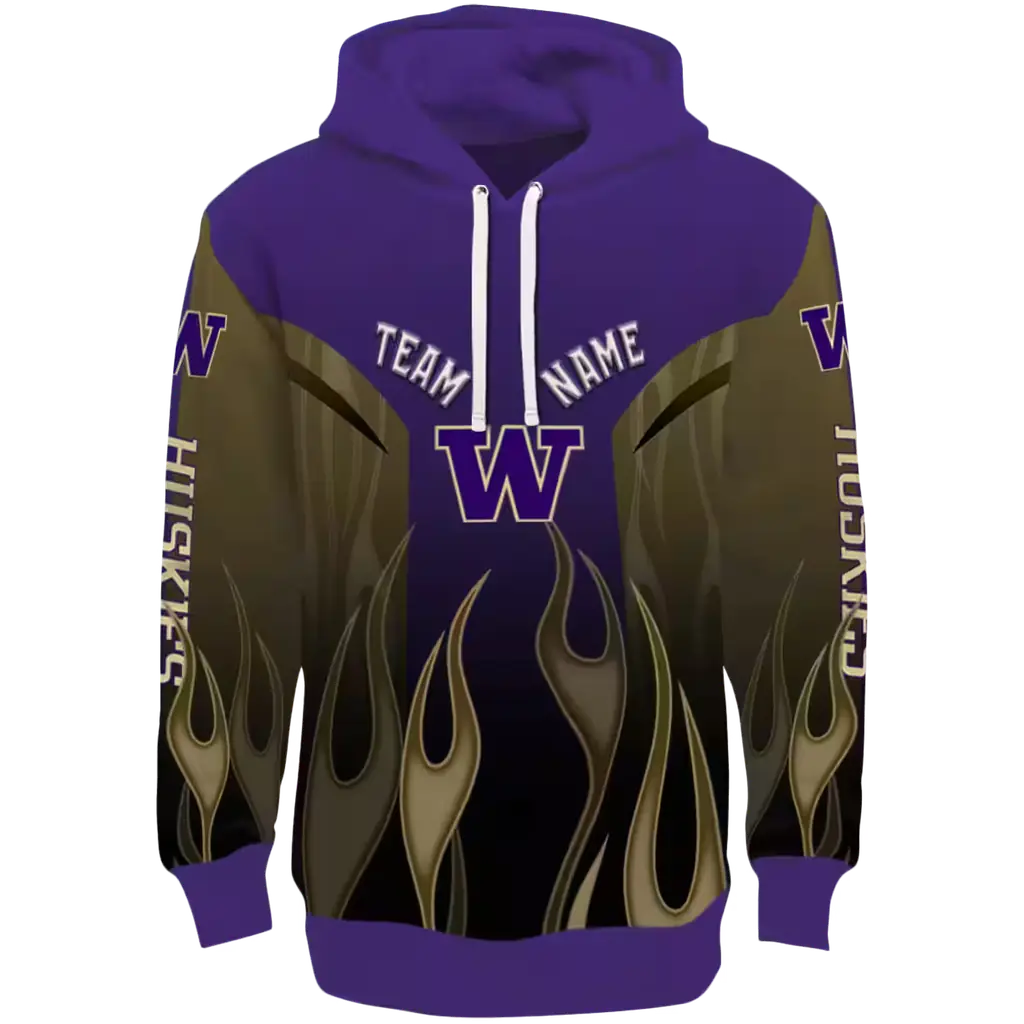 customized washington huskies flame design purple hoodie best selling customized washington huskies flame design purple hoodie best selling