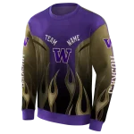 customized washington huskies flame design purple hoodie best selling