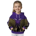 customized washington huskies flame design purple hoodie best selling