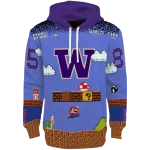 customized washington huskies mario blue black hoodie best selling