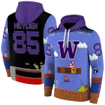 customized washington huskies mario blue black hoodie best selling