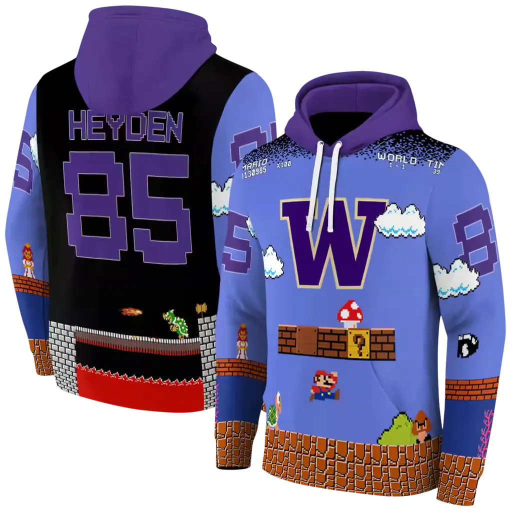 customized washington huskies mario blue black hoodie fashion forward customized washington huskies mario blue black hoodie fashion forward