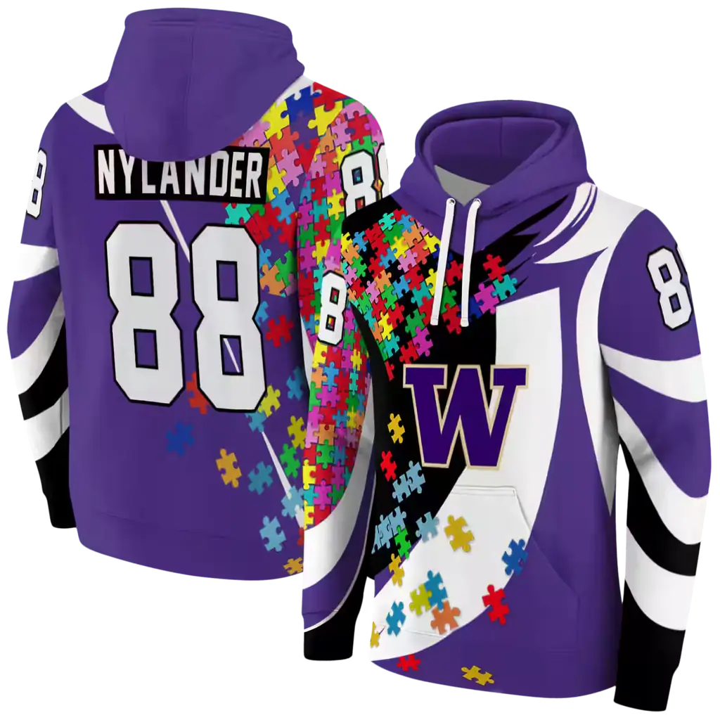customized washington huskies puzzle pieces purple hoodie fashion forward customized washington huskies puzzle pieces purple hoodie fashion forward
