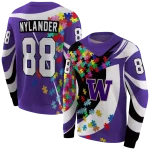 customized washington huskies puzzle pieces purple hoodie best selling